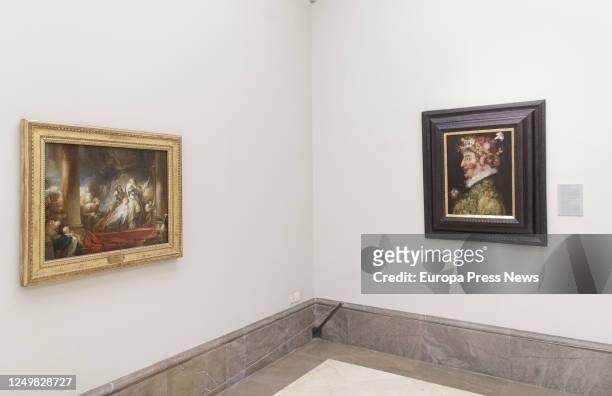 Spring', of Giuseppe Arcimboldo, is seen at a room during the reopening of the museum and chalcography of the Royal Academy of Fine Arts of San...