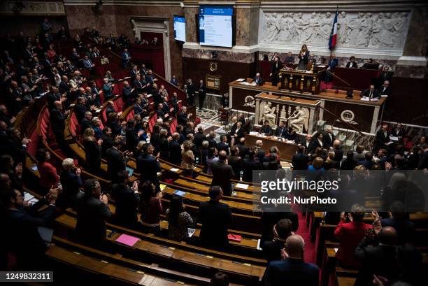 The National Assembly at the beginning of the session of questions to the government, in Paris, 28 March, 2023.
