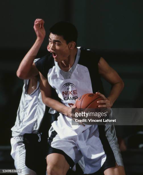 Yao Ming of China playing Center at the Nike High School Basketball Camp on 7th July 1998 at the National Institute for Fitness and Sport in...