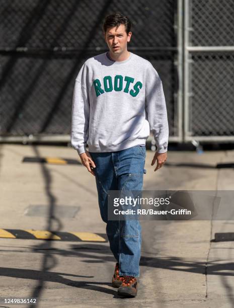 Nicholas Braun is seen at "Jimmy Kimmel Live" on March 28, 2023 in Los Angeles, California.