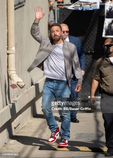 Ben Affleck is seen at "Jimmy Kimmel Live" on March 28, 2023 in Los Angeles, California.