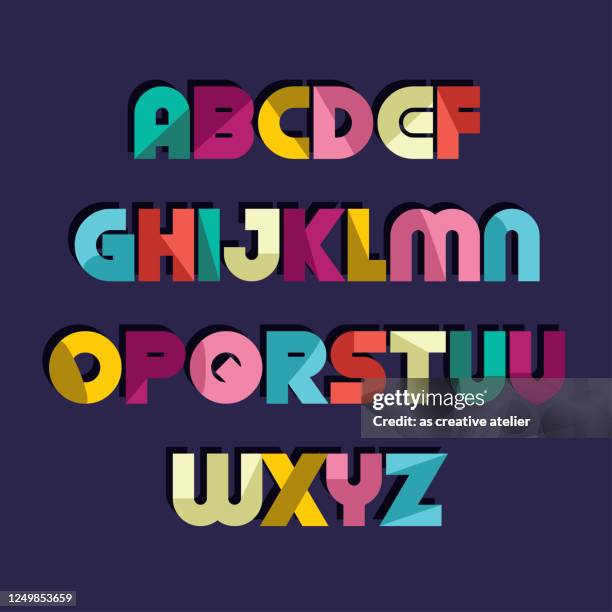 colorful alphabet - hello different languages stock illustrations