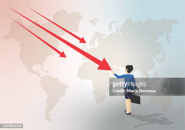 Crisis Management Stopping Decrease Chart Arrow High-Res Vector Graphic ...
