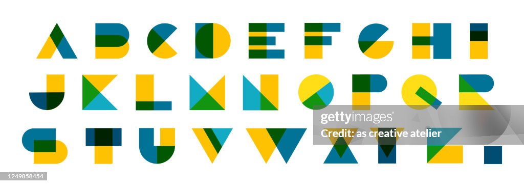 Zufällige Farbe Alphabet - Neon Farben.