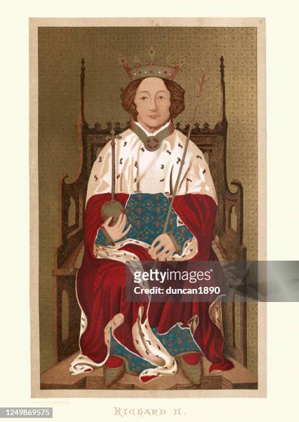 portrait of king richard ii of england - king royal person stock illustrations