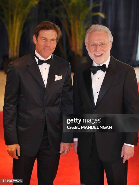 Actor Dennis Quaid and CNN anchor Wolf Blitzer arrive for the 2010 White House Correspondents May 1, 2010 at a hotel in Washington, DC. AFP...