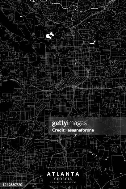 atlanta, georgia vector map - central park atlanta stock illustrations