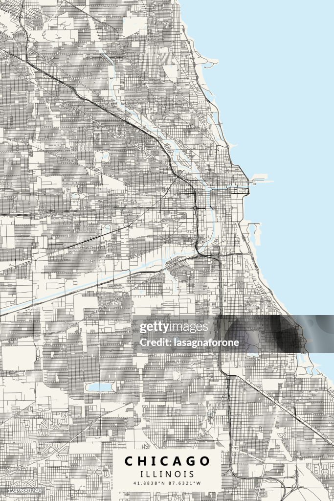 Chicago Illinois - Vector Map