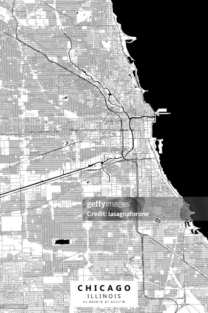 Chicago Illinois - Vector Map