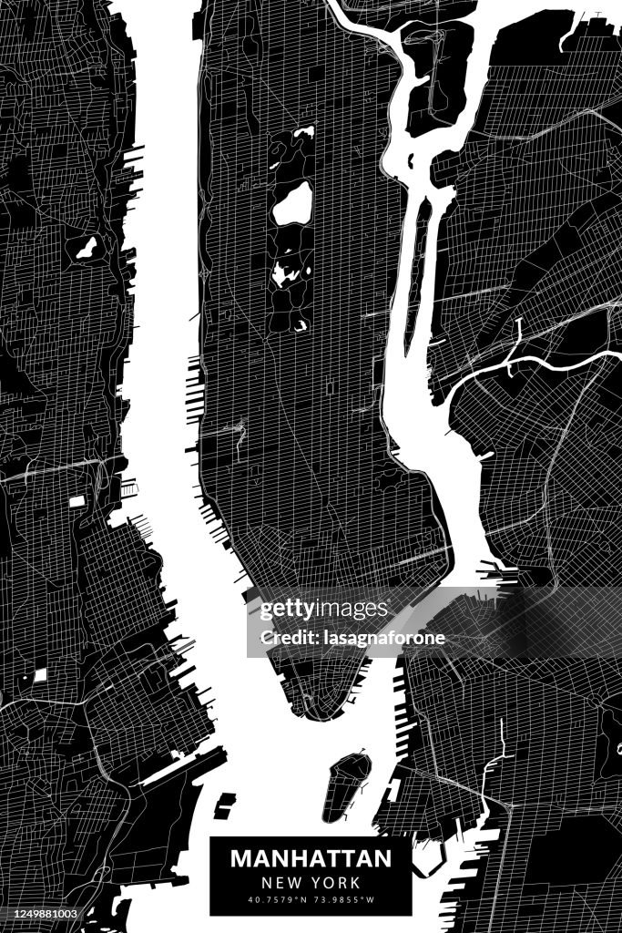 Nueva York - Mapa vectorial de Manhattan