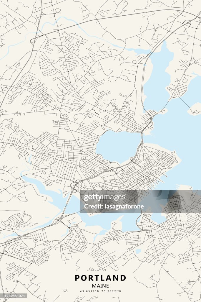 Portland, Maine Vector Map