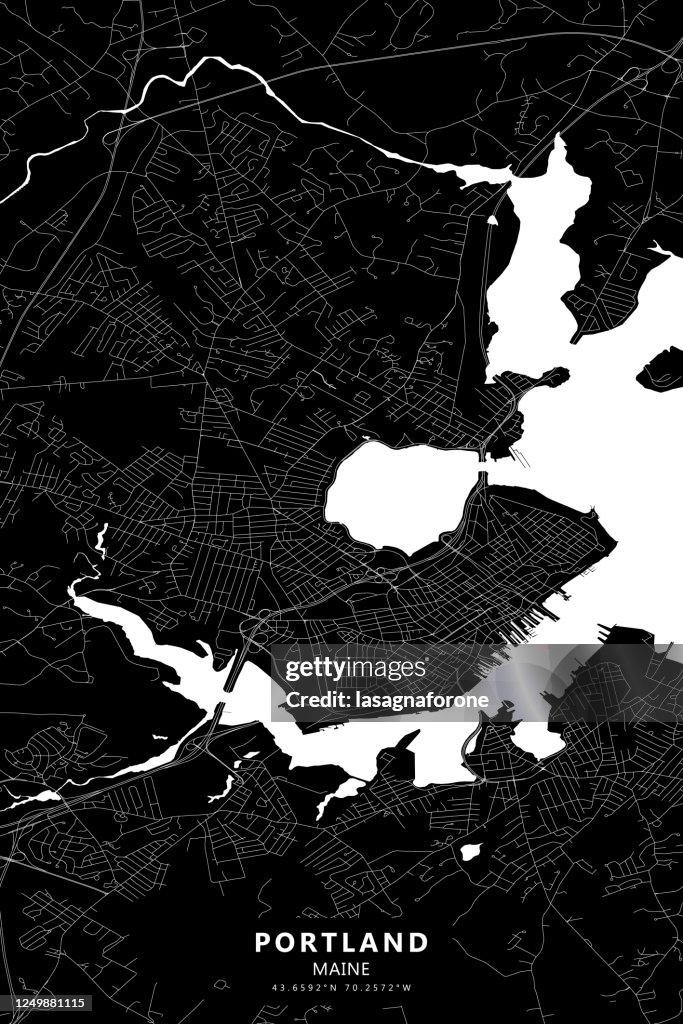 Portland, Maine Vector Map