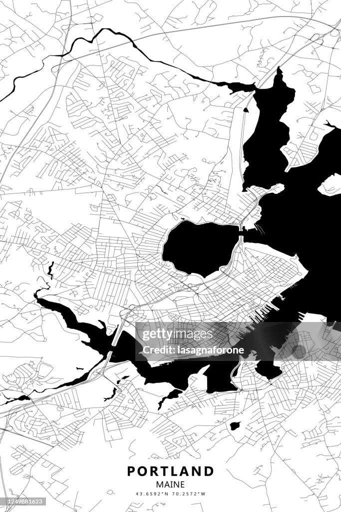 Portland, Maine Vector Map