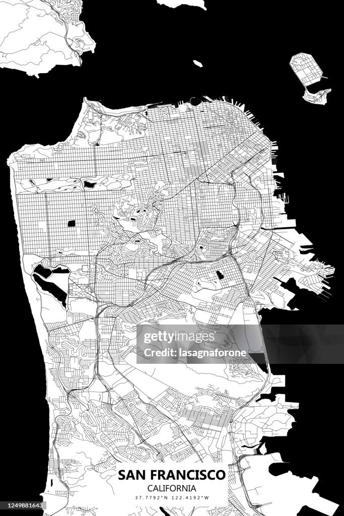 San Francisco, California Vector Map