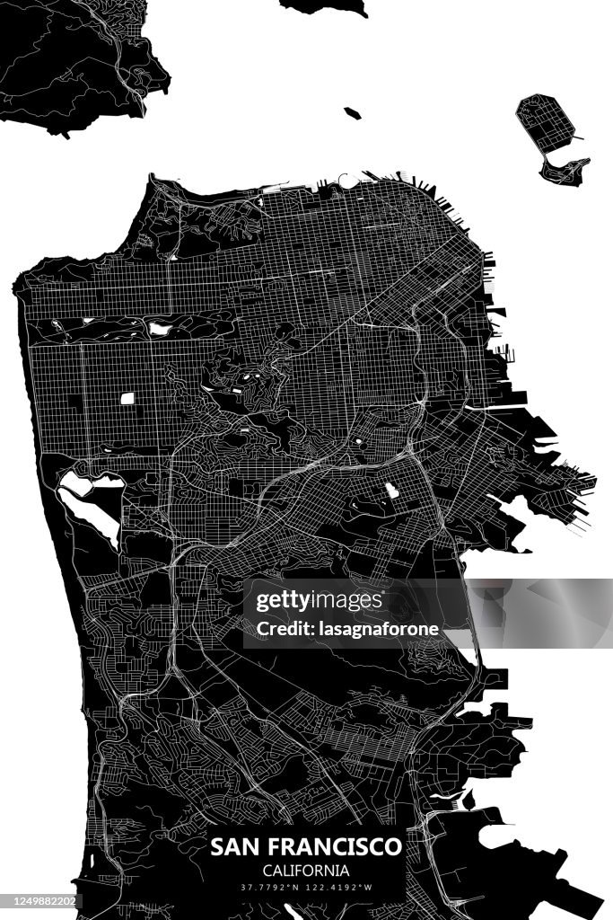 San Francisco, California Vector Map