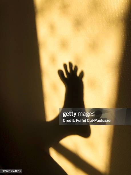 Shadow Of A Foot On The Wall At Tana Bru Northern Norway High-Res Stock Photo