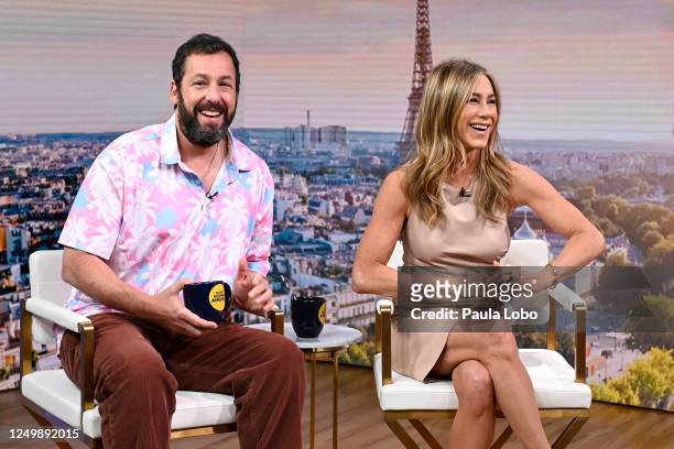 Adam Sandler and Jennifer Aniston are guests on Good Morning America on Wednesday, March 22, 2023 on ABC. ADAM SANDLER, JENNIFER ANISTON
