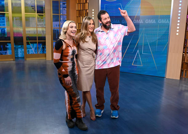 Adam Sandler, Jennifer Aniston and Florence Pugh are guests on Good Morning America on Wednesday, March 22, 2023 on ABC. FLORENCE PUGH, JENNIFER...
