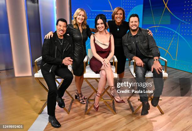 The cast of American Idol are guests on Good Morning America on Tuesday, March 28, 2023 on ABC. LIONEL RICHIE, LARA SPENCER, KATY PERRY, ROBIN...