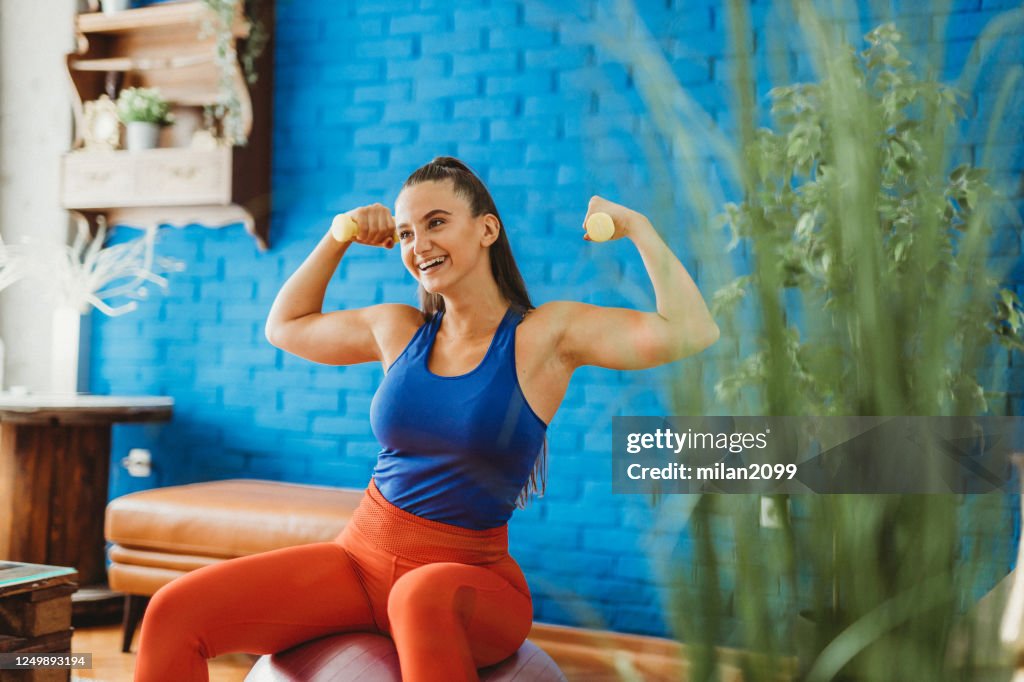 With Exercise Home Exercising High-Res Stock Photo - Getty Images