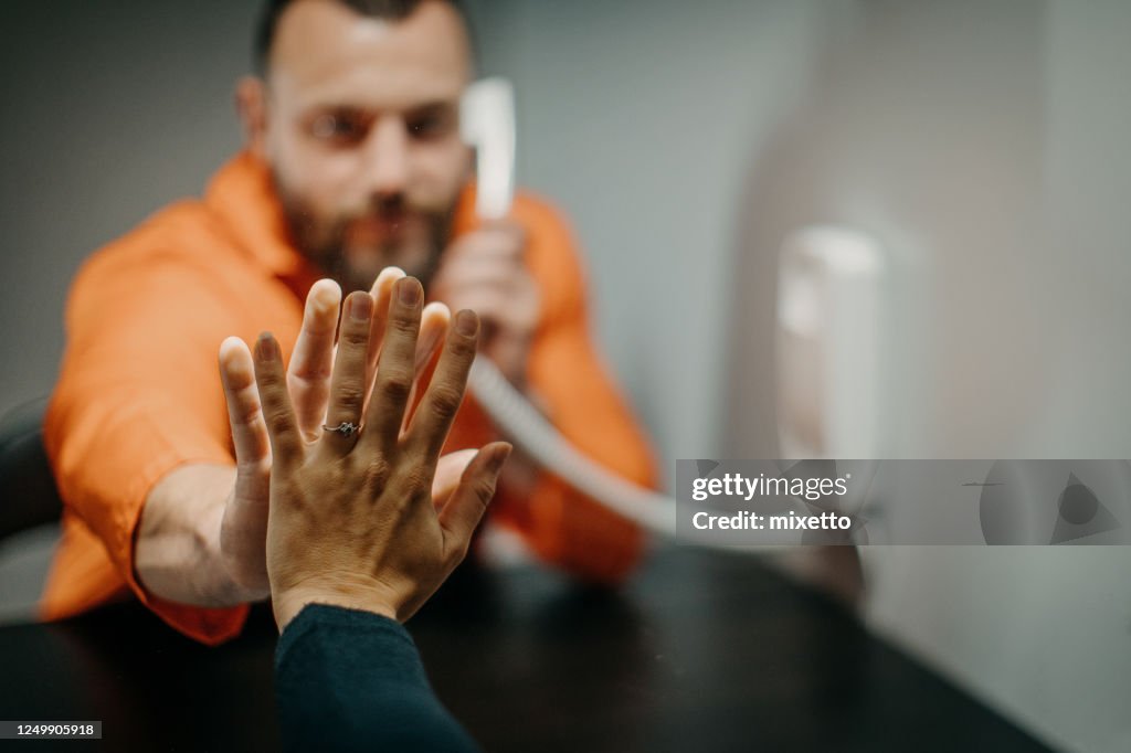 Wife in visit to husband in prison