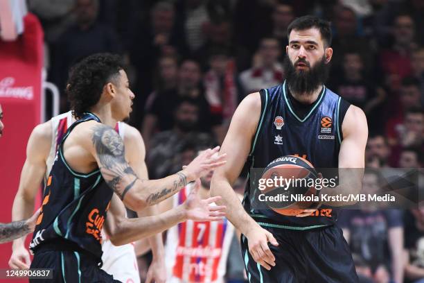 Bojan Dubljevic of Valencia Basket in action during the 2022/2023 Turkish Airlines EuroLeague match between Crvena Zvezda mts Belgrade and Valencia...