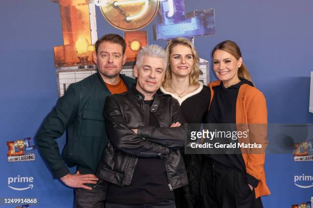 Max Giermann, Michael Mittermeier, Hazel Brugger and Martina Hill attend the premiere of Season 4 of "LOL: Last One Laughing" at Kino International...