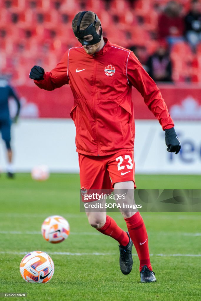 Scott Kennedy warms up prior to the start of the CONCACAF...