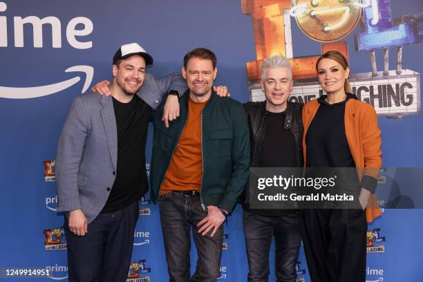 Jan van Weyde, Max Giermann, Michael Mittermeier and Martina Hill attend the premiere of Season 4 of "LOL: Last One Laughing" at Kino International...