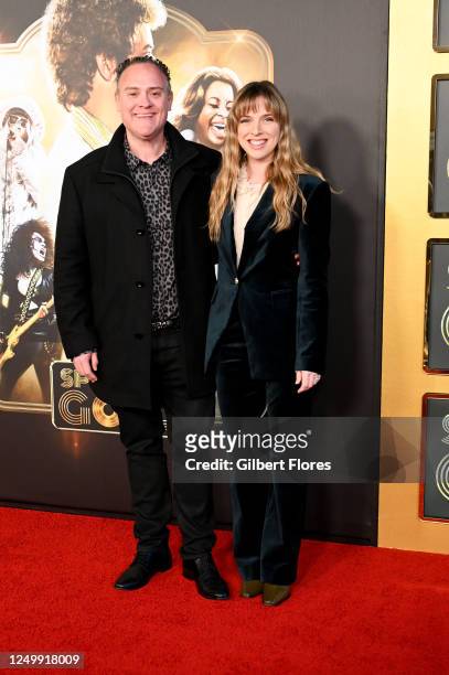 Evan Kidd Bogart and ZZ Ward at the premiere of "Spinning Gold" held at the Directors Guild of America on March 29, 2023 in Los Angeles, California.