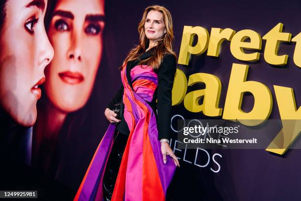 Brooke Shields at the New York premiere of "Pretty Baby: Brooke Shields" held at Alice Tully Hall on March 29, 2023 in New York City.