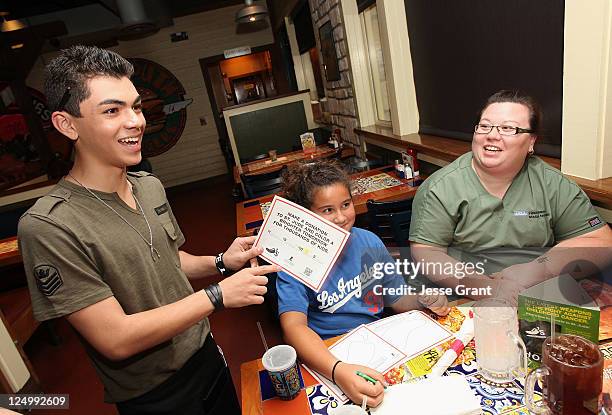 Actor and St. Jude supporter Adam Irigoyen participates as a VIP server at Chili's Encino to help raise money for St. Jude Children’s Research...