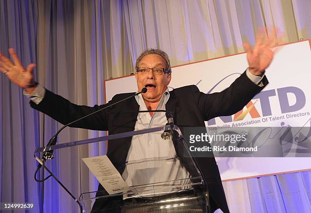 Comedian Lewis Black presents honor to Agent Jim Gosnell at The Nashville Association Of Talent Directors Honors Gala at The Hermitage Hotel on...