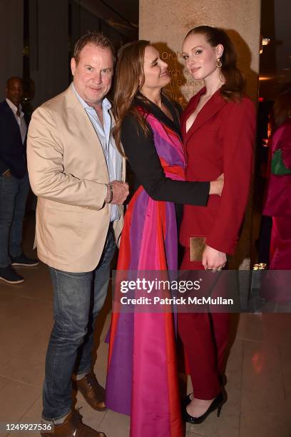 Chris Henchy, Brooke Shields and Grier Henchy attend "Pretty Baby: Brooke Shields" Premiere on March 29, 2023 at Alice Tully Hall, Lincoln Center in...