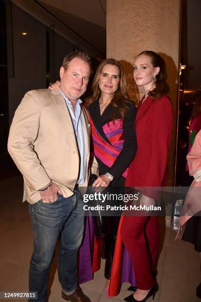 Chris Henchy, Brooke Shields and Grier Henchy attend "Pretty Baby: Brooke Shields" Premiere on March 29, 2023 at Alice Tully Hall, Lincoln Center in...