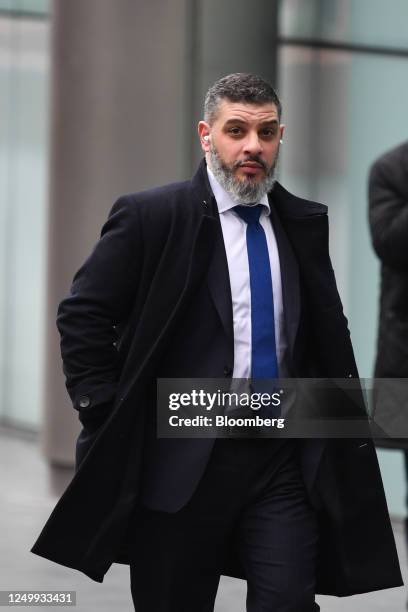 Anthony Constantinou departs from Southwark Crown Court during a break in his trial in London, UK, on Thursday, March 30, 2023. Constantinou, who ran...