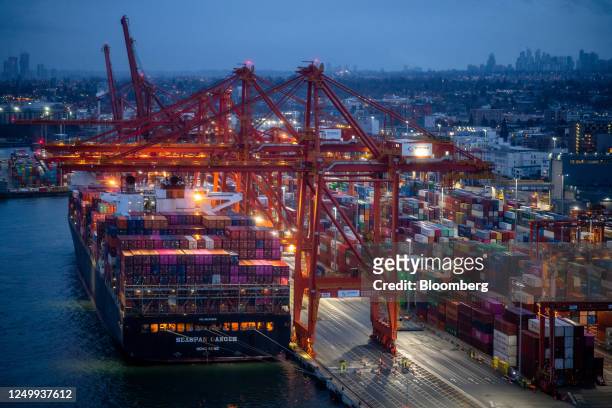 The Port of Vancouver and the Vancouver Centerm Terminal in Vancouver, British Columbia, Canada, on Thursday, March 23, 2023. Canada is scheduled to...