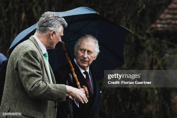 King Charles III. , Head of State of the United Kingdom, is pictured during his visit at the eco-village of Brodowin on March 30, 2023 in Brodowin,...