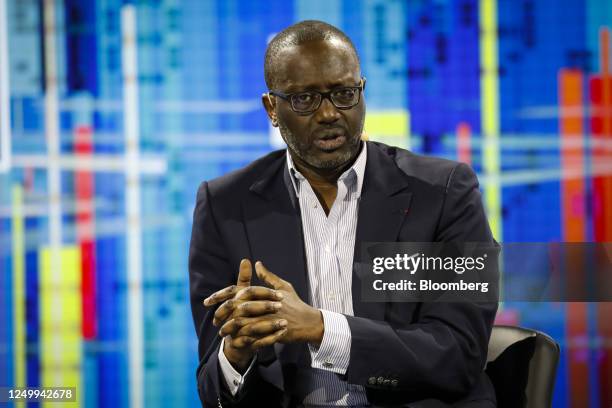 Tidjane Thiam, executive chairman of Freedom Acquisition Corp., during the Future Investment Initiative Institute Priority Summit in Miami, Florida,...