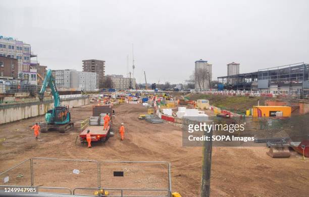 Work continues at the HS2 construction site at Euston Station as delays, spiralling costs and uncertainties continue to plague the railway project.