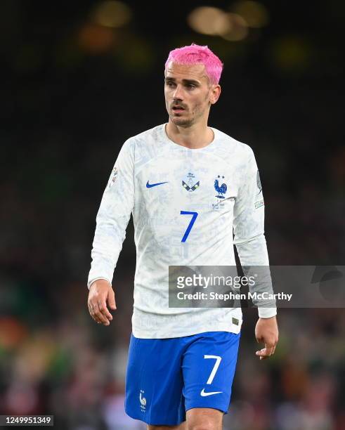 Dublin , Ireland - 27 March 2023; Antoine Griezmann of France during the UEFA EURO 2024 Championship Qualifier match between Republic of Ireland and...