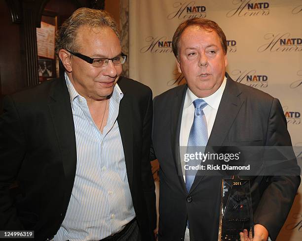 Comedian Lewis Black and Honoree APA Agent Jim Gosnell at The Nashville Association Of Talent Directors Honors Gala at The Hermitage Hotel on...