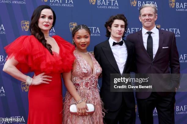 Danielle Bisutti, Layla DeLeon Hayes, Sunny Suljic and Adam J. Harrington attend The BAFTA Games Awards 2023 at Queen Elizabeth Hall, Southbank...