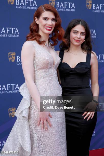 Manon Gage and guest attend The BAFTA Games Awards 2023 at Queen Elizabeth Hall, Southbank Centre, on March 30, 2023 in London, England.