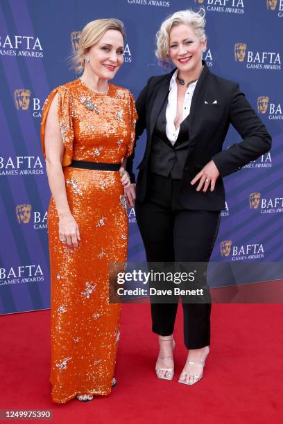 Courtenay Taylor and Cissy Jones Lin attend The BAFTA Games Awards 2023 at Queen Elizabeth Hall, Southbank Centre, on March 30, 2023 in London,...