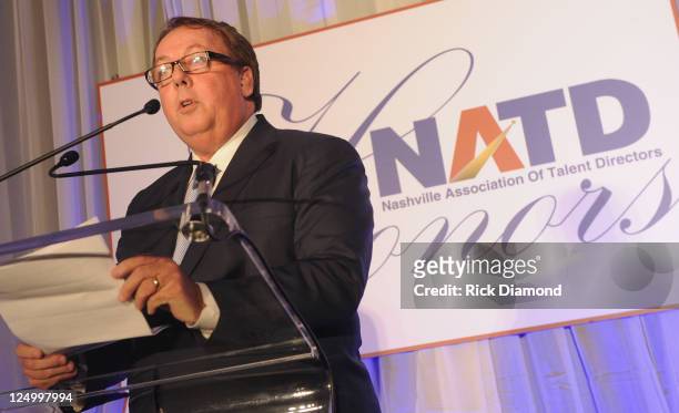 Agent Jim Gosnell is honored at The Nashville Association Of Talent Directors Honors Gala at The Hermitage Hotel on September 14, 2011 in Nashville,...