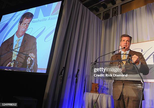 Nashville Mayor Karl Dean at The Nashville Association Of Talent Directors Honors Gala at The Hermitage Hotel on September 14, 2011 in Nashville,...