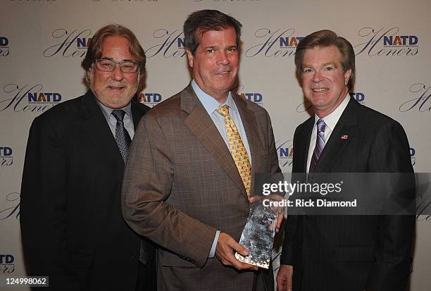 S Rod Essig, Nashville Mayor Karl Dean and NATD's President Steve Tolman at The Nashville Association Of Talent Directors Honors Gala at The...