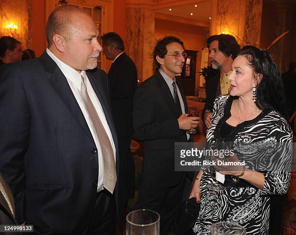 Recording Artist Crystal Gayle and NHL Nashville Predators Coach Barry Trotz at The Nashville Association Of Talent Directors Honors Gala at The...