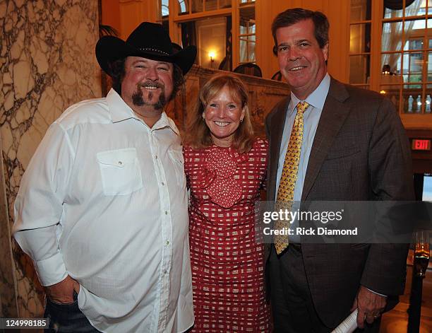 Recording Artist Colt Ford, Anne Davis and her Husband Nashville Karl Dean at The Nashville Association Of Talent Directors Honors Gala at The...